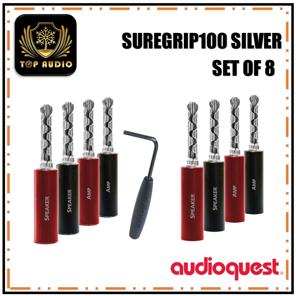 Audioquest SureGrip 100 BFA/Banana Silver (Set Of 8)